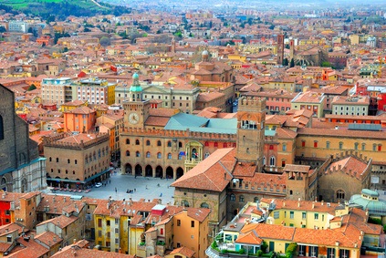 Bolonia, vista aérea de la ciudad