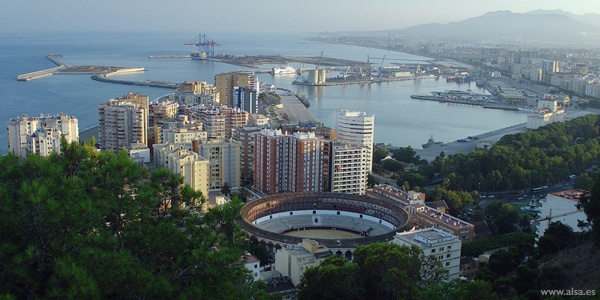 Vista aérea de la ciudad de Málaga